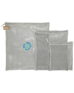 Recycled Cotton Mesh Cinch Pouch Set