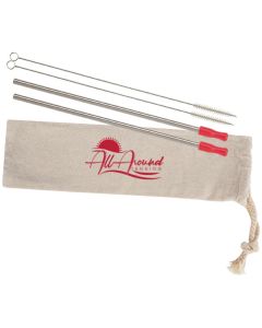 2-pack Stainless Straw Kit With Cotton Pouch