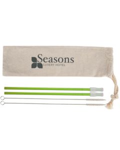 2- Pack Park Avenue Stainless Straw Kit With Cotton Pouch