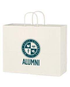 Kraft Paper White Shopping Bag - 16