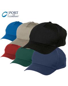 Port & Company® Five Panel Twill Cap