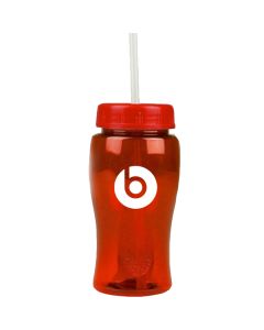 Custom 18 oz. Poly-Pure Junior Bottle with Straw Lid