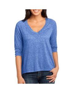 District Made Ladies Microburn V-Neck Raglan Tee