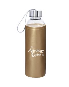 18 oz. Aqua Pure Glass Bottle With Metallic Sleeve