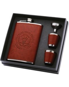 Leatherette Flask Gift Set