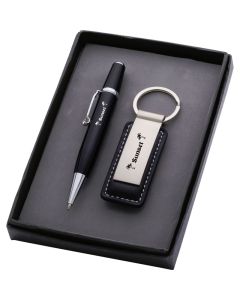 Monogrammed Pen & leather keychain