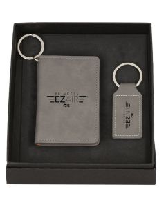 Wallet & Keychain Leatherette Set