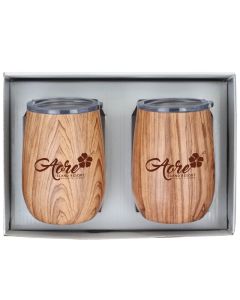 Stainless Steel Timber Wine Tumbler Gift Set