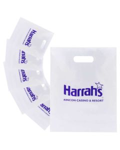 Printed White and Color Patch Handle Bags