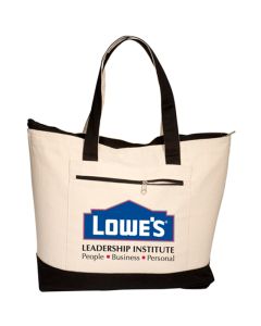 Imprinted Zippered Cotton Boat Tote