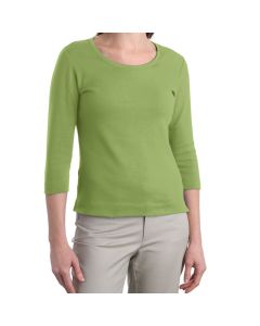 Port Authority Ladies Modern Stretch Cotton 3/4-Sleeve Scoop Neck Shirt (Apparel)