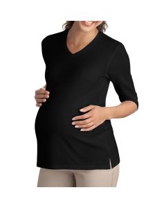 Port Authority Ladies Silk Touch Maternity 3/4-Sleeve V-Neck Shirt (Apparel)