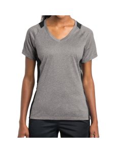 Sport-Tek Ladies Heather Colorblock Contender V-Neck Tee (Apparel)