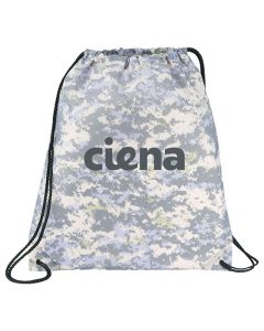 Monogrammed Camo Oriole Drawstring Cinch Backpack