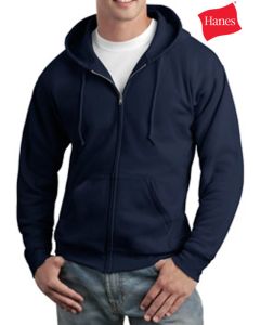 Hanes Logo Full Zip Hooded Sweatshirt