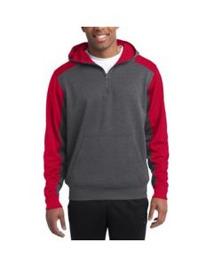 Sport-Tek-Colorblock Tech Fleece 1/4-Zip Hooded Sweatshirt
