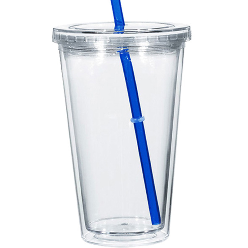 16oz. Clear Acrylic Tumbler With Straw