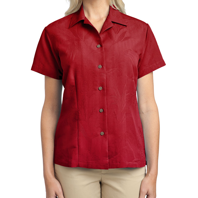 Port Authority Ladies Patterned Easy Care Camp Shirt