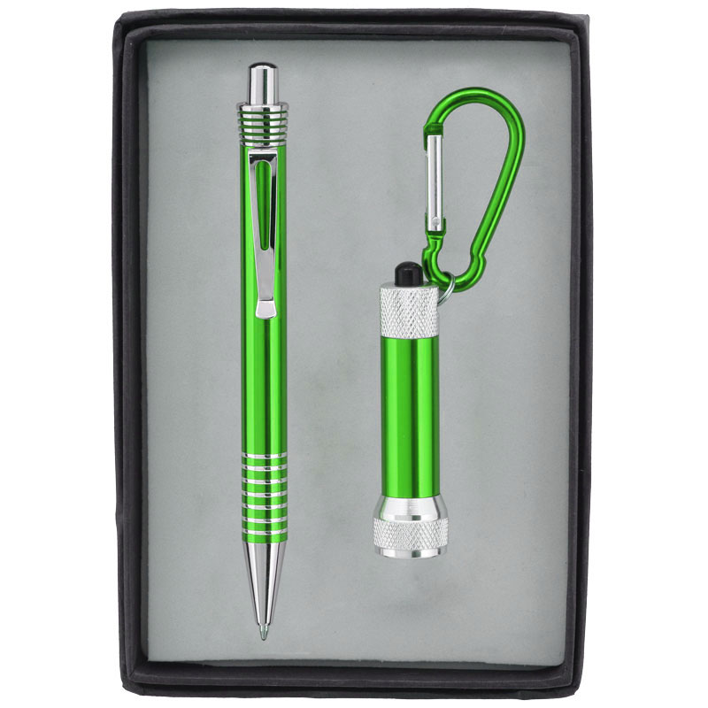 Imprinted Pen & LED Flashlight Key Chain