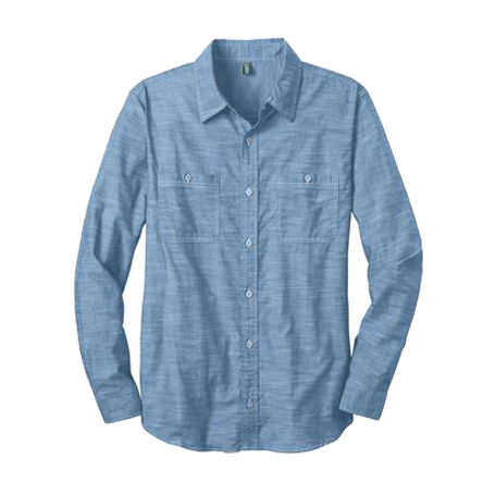 District - Mens Long Sleeve Washed Woven Shirt