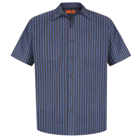 Red Kap - Short Sleeve Striped Industrial Work Shirt