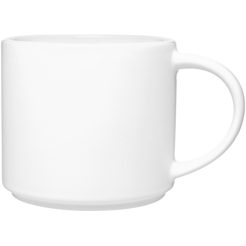 Printed White Monaco 16 oz. Stoneware Mug