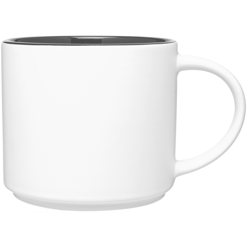 Printed White Monaco 16 oz. Stoneware Mug