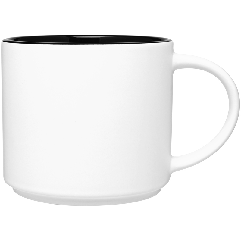 Printed White Monaco 16 oz. Stoneware Mug