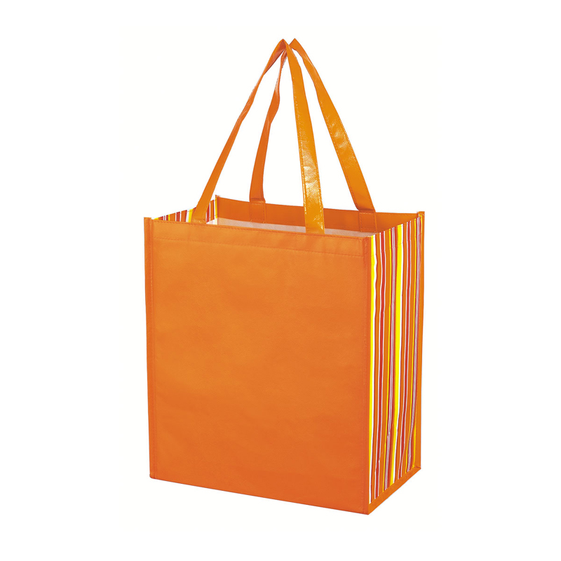 Logo Shiny Laminated Non-Woven Tropic Shopper Tote Bag