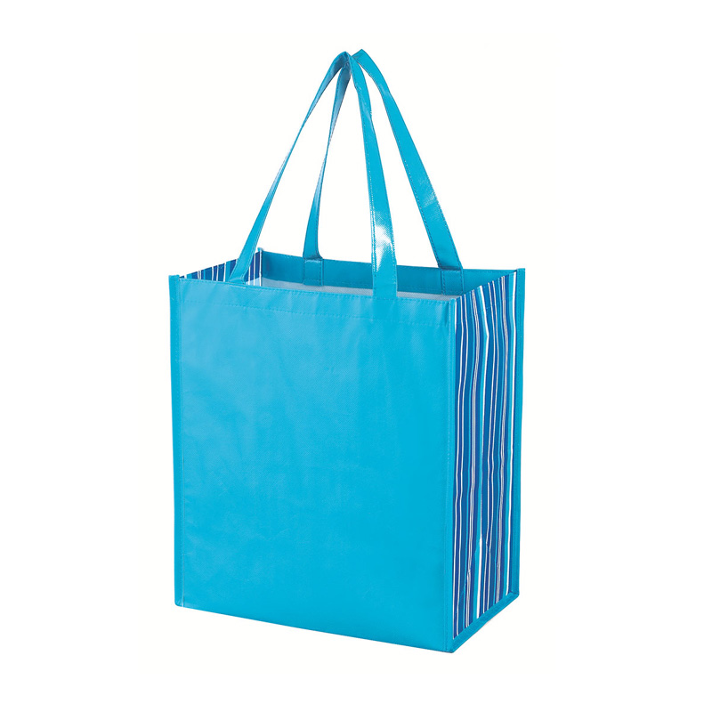 Logo Shiny Laminated Non-Woven Tropic Shopper Tote Bag