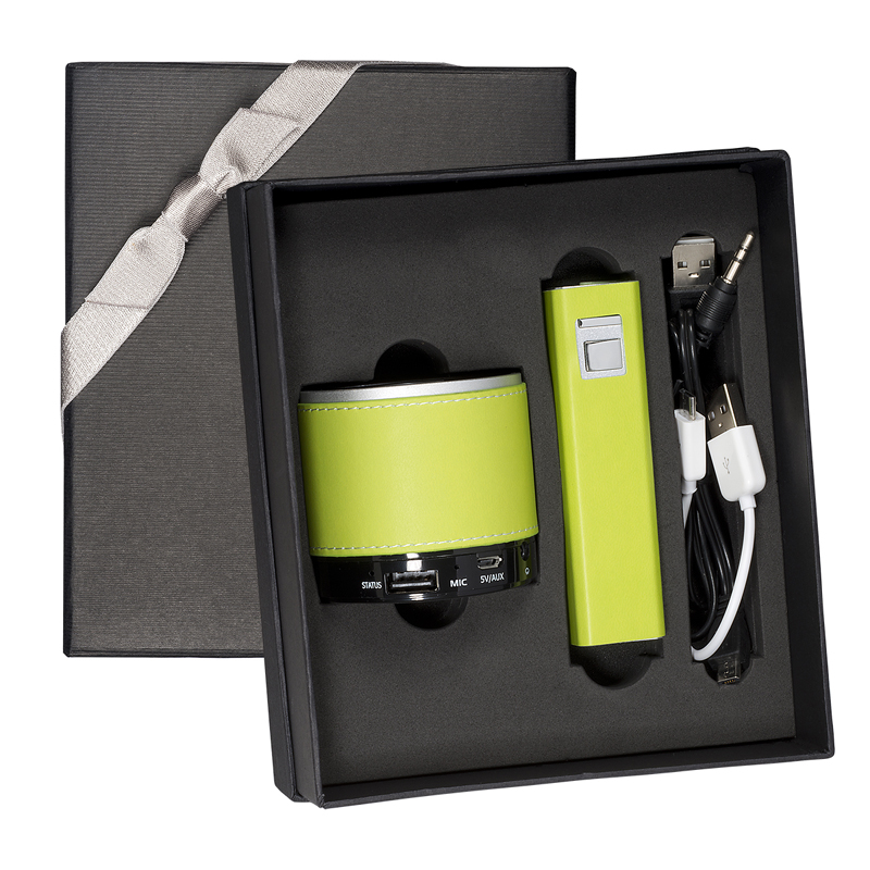 Debossed Tuscany Power Bank and Bluetooth Speaker Gift Set