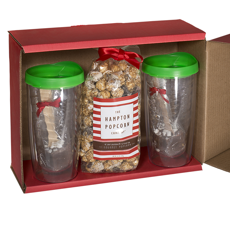 Printed Avalon Tumblers, Popcorn & Hot Cocoa Gift Set