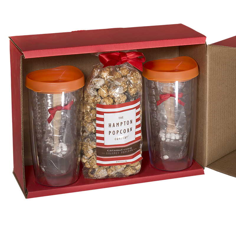 Printed Avalon Tumblers, Popcorn & Hot Cocoa Gift Set