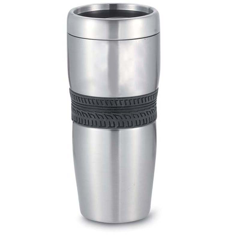 Daytona 16 oz. Double Wall Black PVC Tire Grip Tumbler