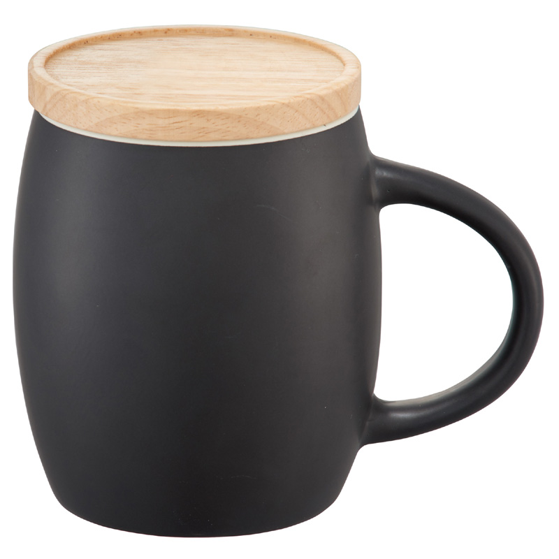 Hearth Ceramic Mug with Wood Lid/Coaster 14 oz.