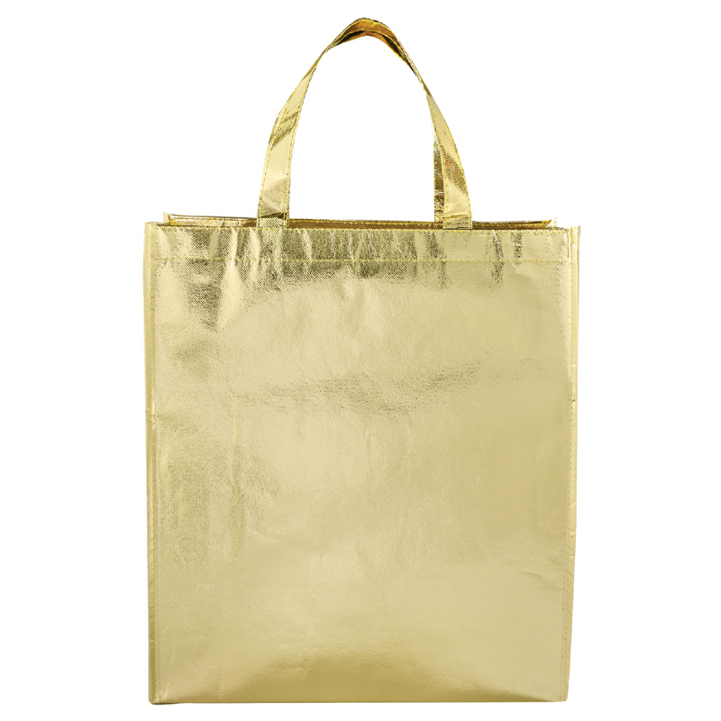 Metallic Lamianted Shopper Tote