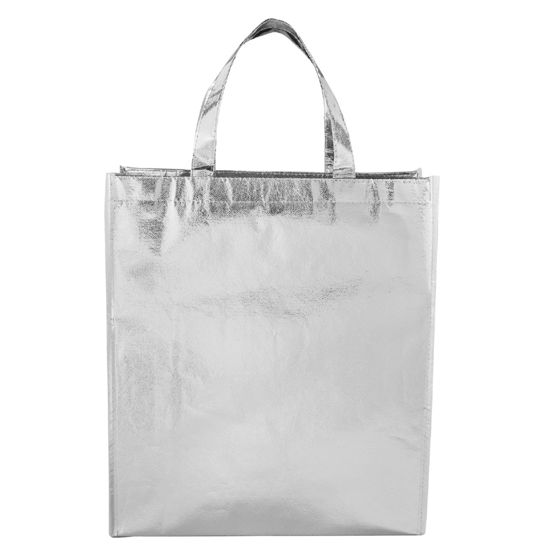 Metallic Lamianted Shopper Tote