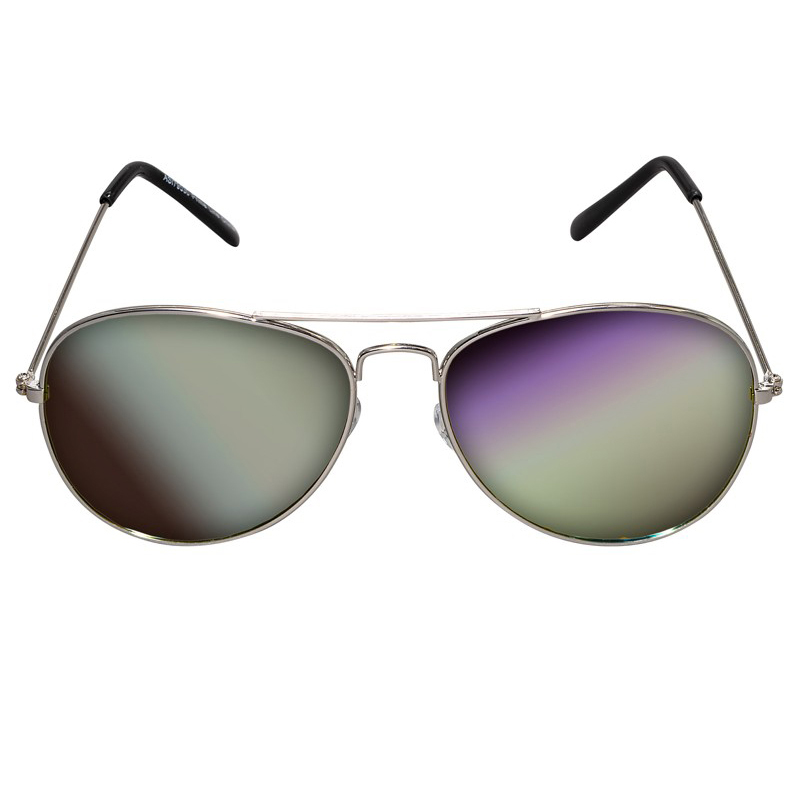 Metal Aviator Sunglasses With Mirrored Lenses