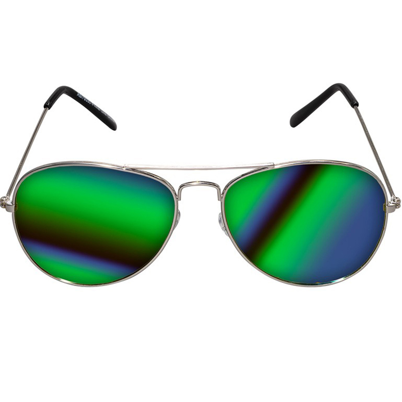 Metal Aviator Sunglasses With Mirrored Lenses