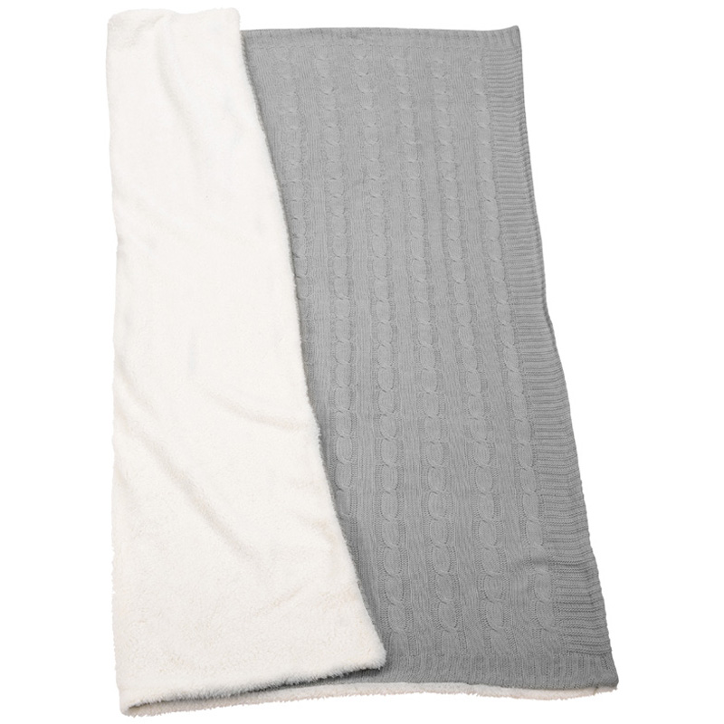 Field and Co. Cable Knit Sherpa Blanket