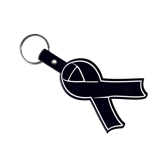 Imprinted Awareness Ribbon Flexible Key-Tag