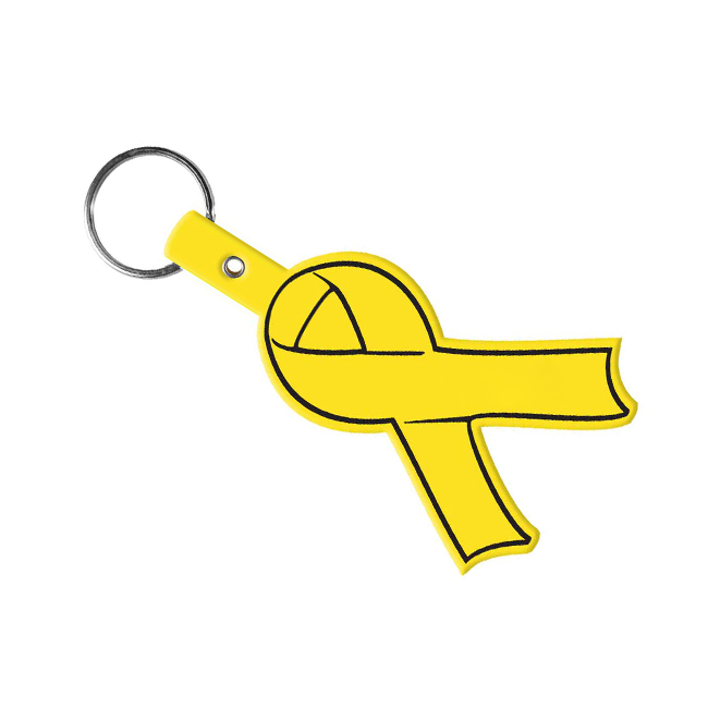Imprinted Awareness Ribbon Flexible Key-Tag