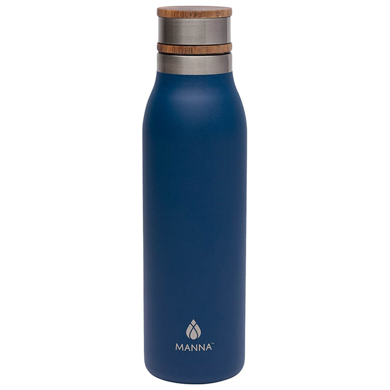 Manna Ascend 18 oz. Stainless Steel Water Bottle with Acacia Lid