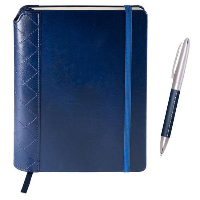 Branded Venezia Quilted Edge Journal with Pen