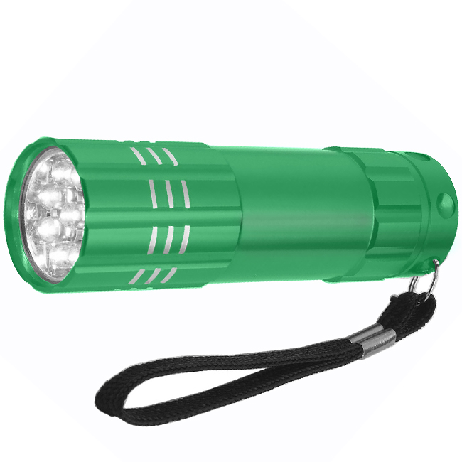 Engraved Aluminum LED Flashlight with Strap