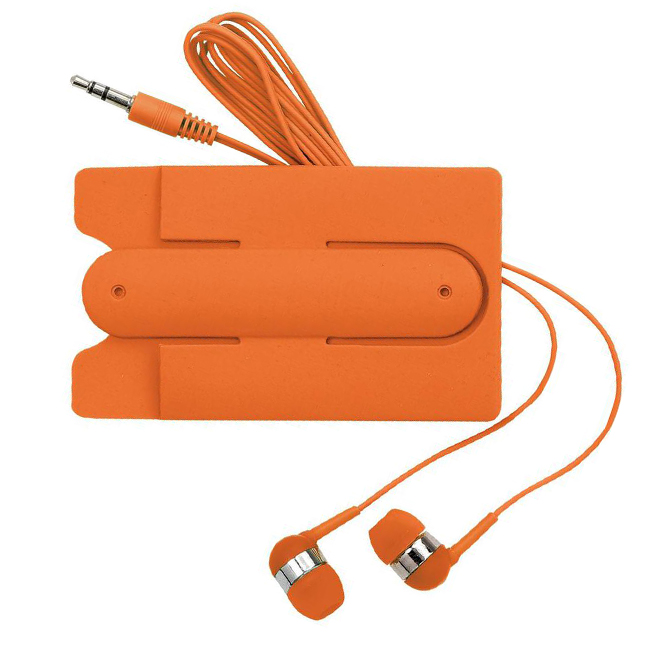 Silicone Card Wallet and Wired Earbuds