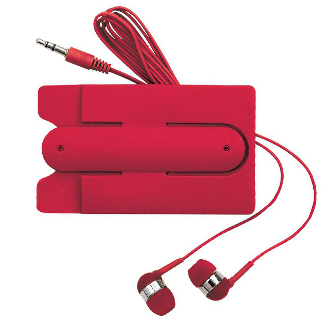 Silicone Card Wallet and Wired Earbuds