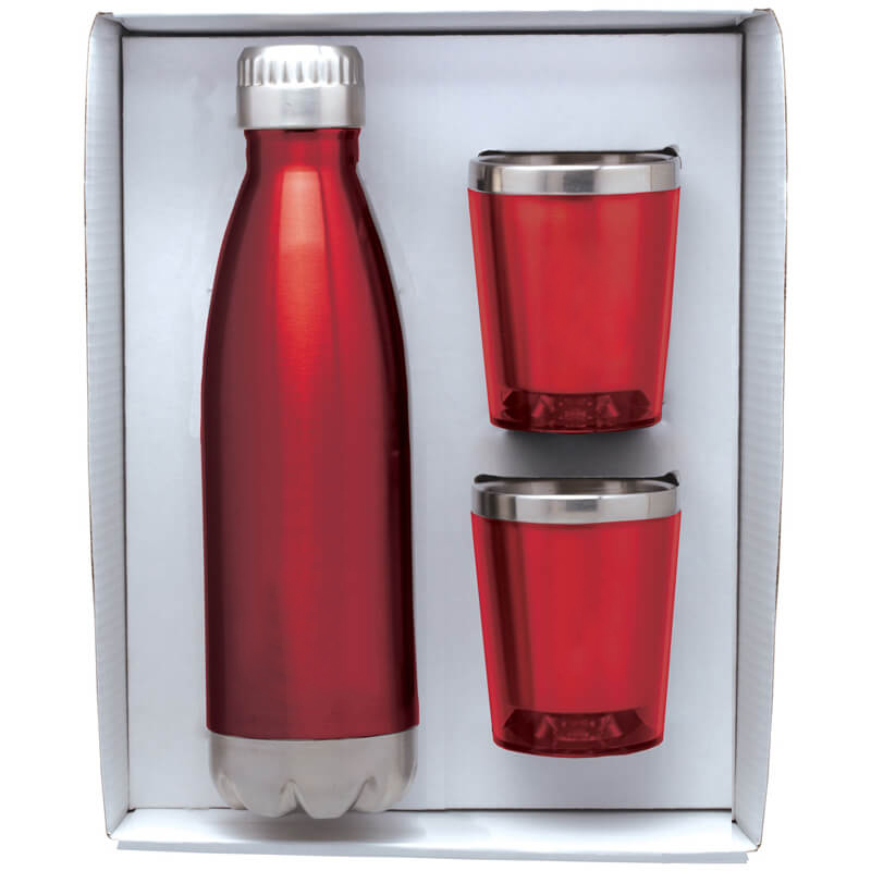 Stainless Steel Bottle & Tumblers Gift Set