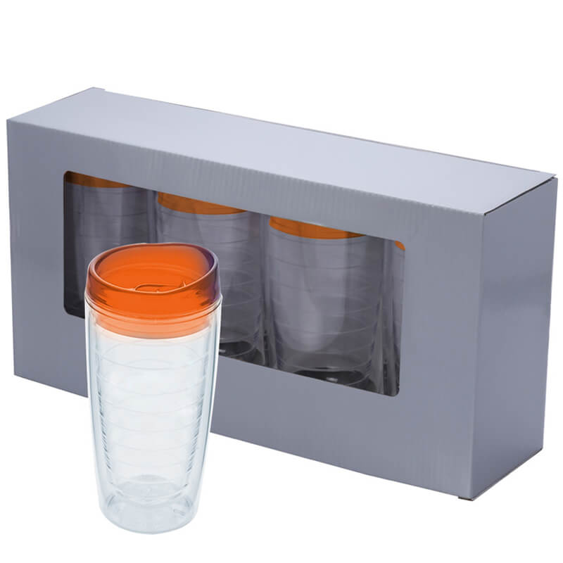 4 Piece Double Wall Acrylic Tumbler Quattro Gift Set with Full Color