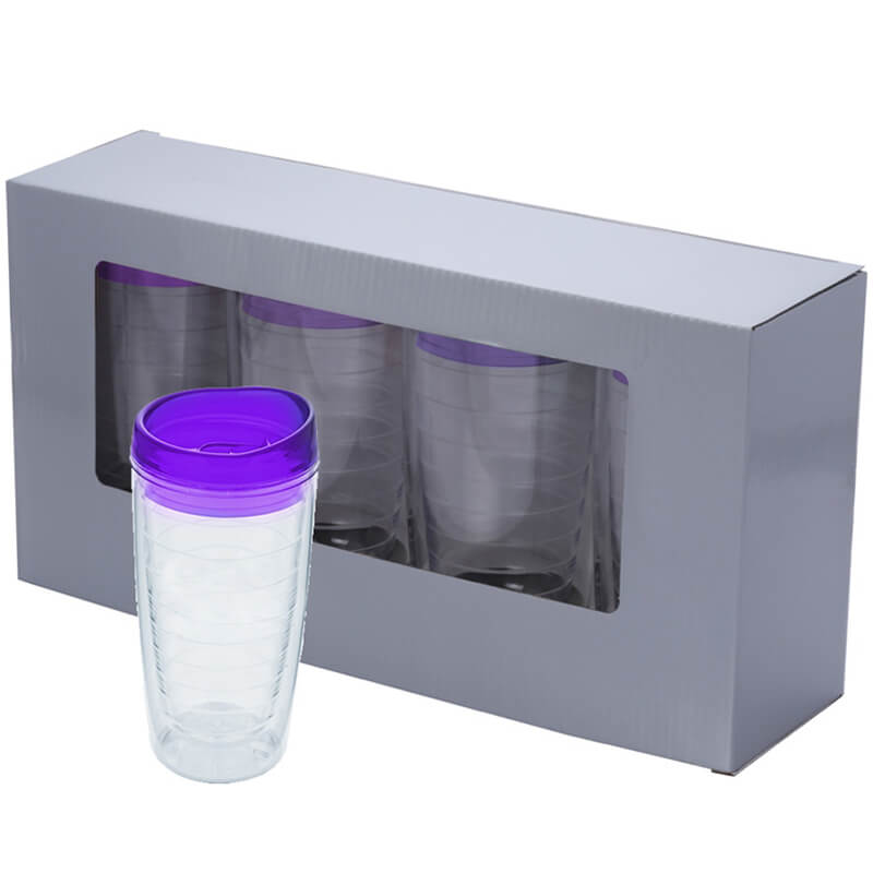 4 Piece Double Wall Acrylic Tumbler Quattro Gift Set with Full Color